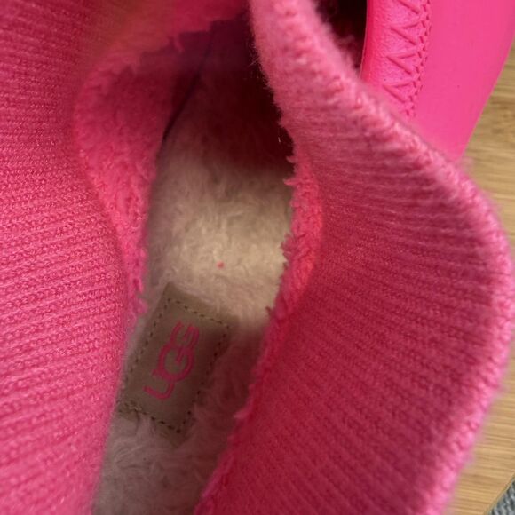 UGG Shoes Womens Size 10 Pink Rubber Waterproof Lined Slip On Clog Sneakers - Picture 6 of 11